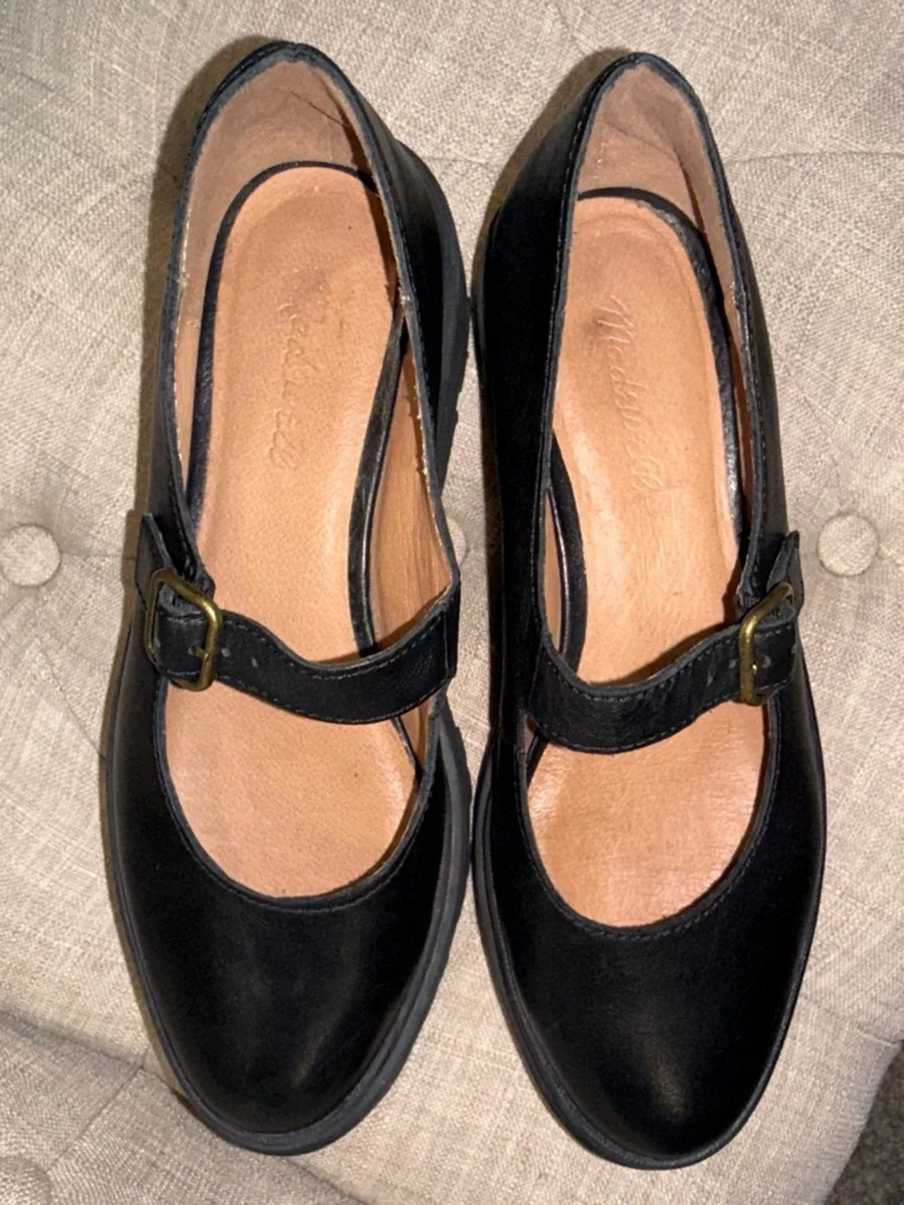 Madewell The Freya Platform Lugsole Mary Jane In True Black Leather Size 8 $158 - Picture 4 of 11